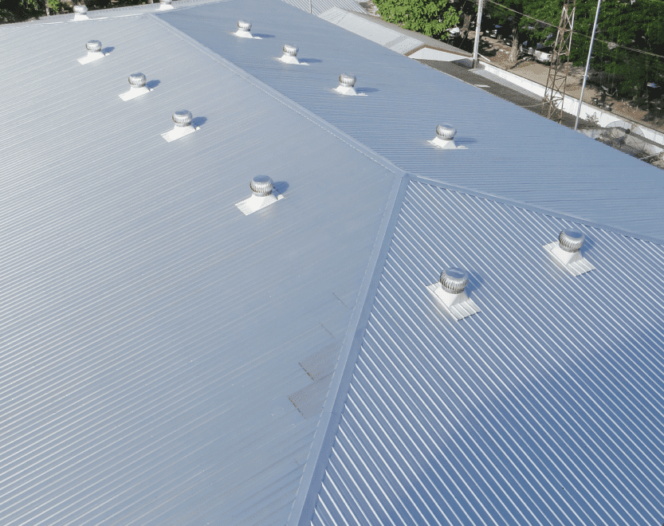 metal ight grey roofing